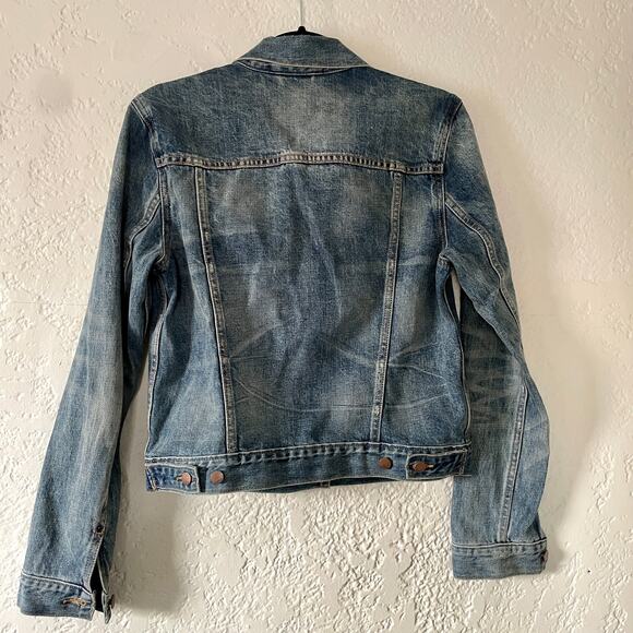 Gap Jean Denim Distressed Jacket Size Small - Picture 4 of 5